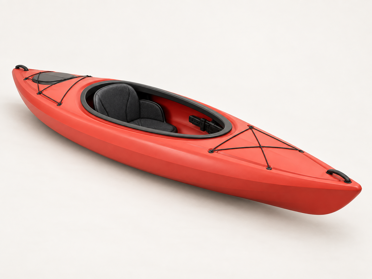 Sit-in recreational kayak in a studio setting